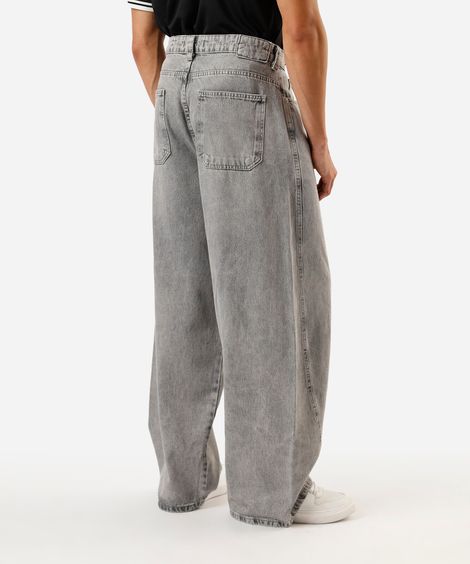 calça baggy masculina jeans cinza