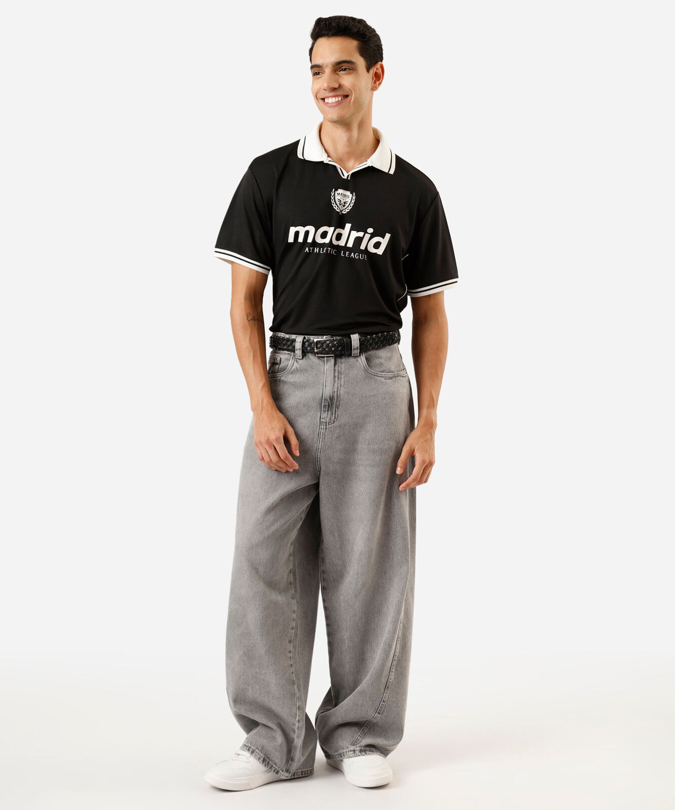 calça mega baggy masculina jeans cinza