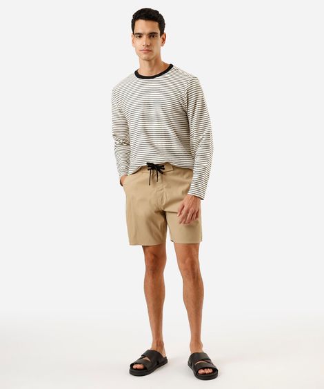 short boardshort masculino bege