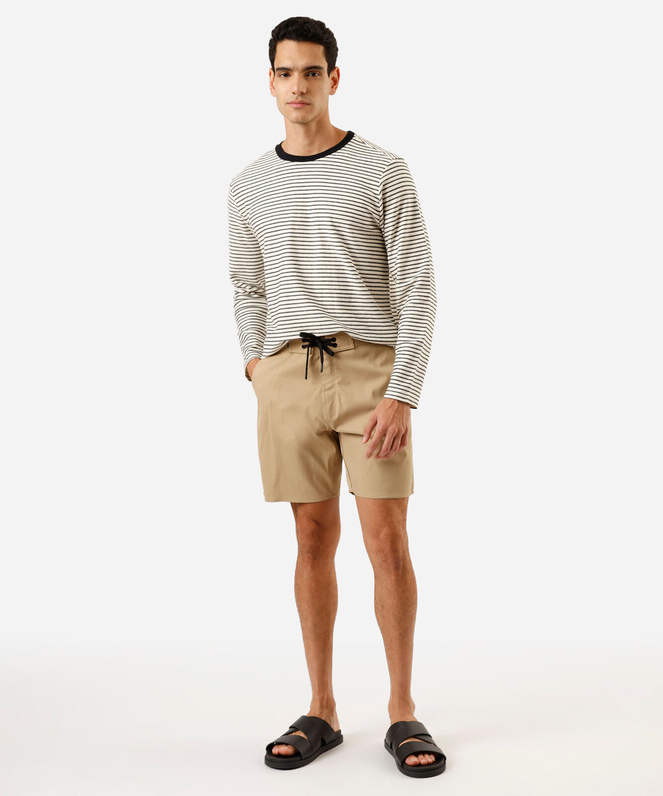 short boardshort masculino bege