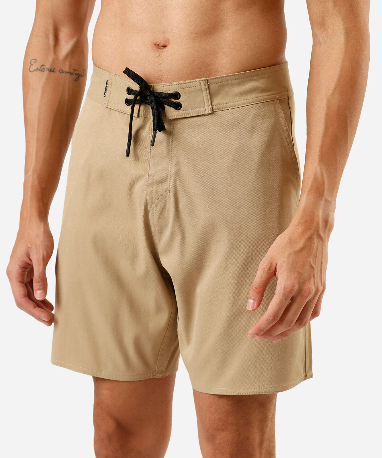 short boardshort masculino bege