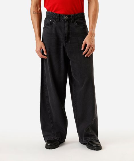 calça baggy masculina jeans preta