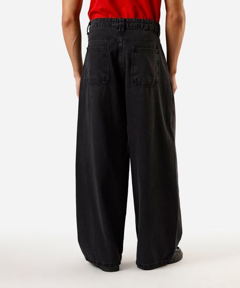calça baggy masculina jeans preta