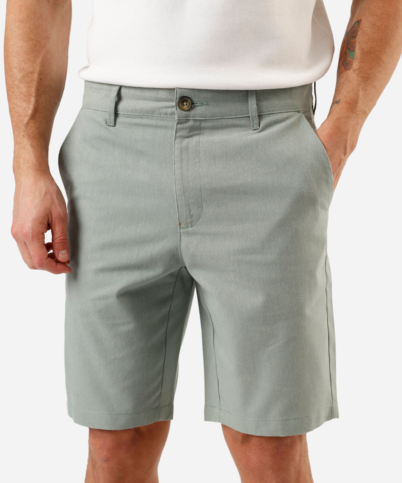 bermuda reta masculina de algodão texturizada - verde