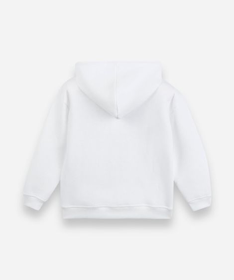 jaqueta infantil de moletom com capuz capivara off white