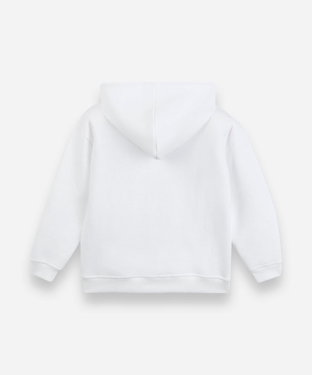 jaqueta infantil de moletom com capuz capivara off white