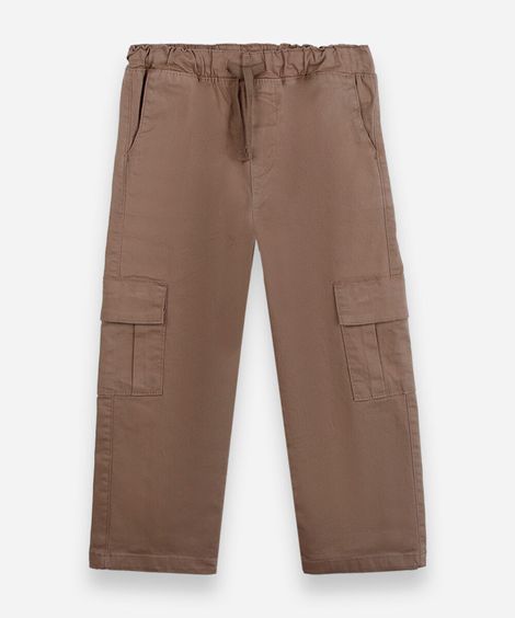 calça  cargo de algodão infantil bege