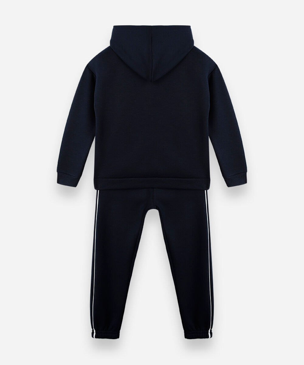 conjunto longo infantil de moletom com capuz sonic azul