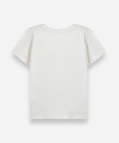 camiseta infantil de algodão bluey off white