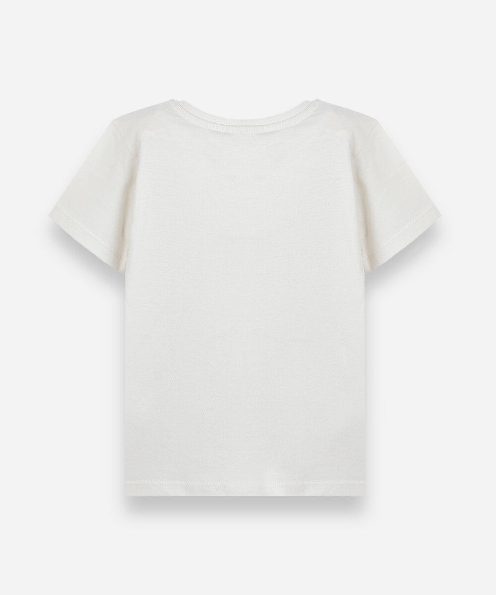 camiseta infantil de algodão bluey off white