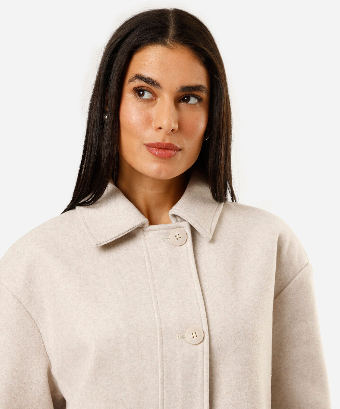 casaco feminino com bolsos texturizado off white