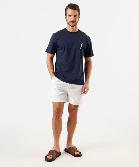 bermuda masculina de algodão com cordão branca