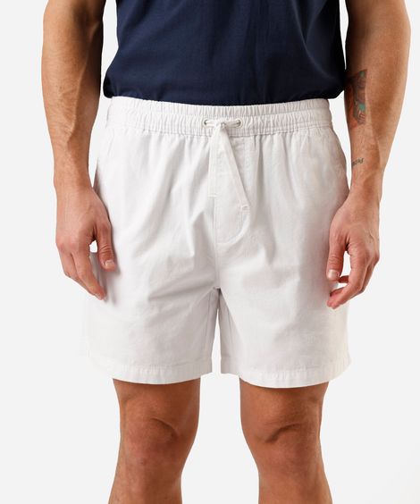 bermuda masculina de algodão com cordão branca