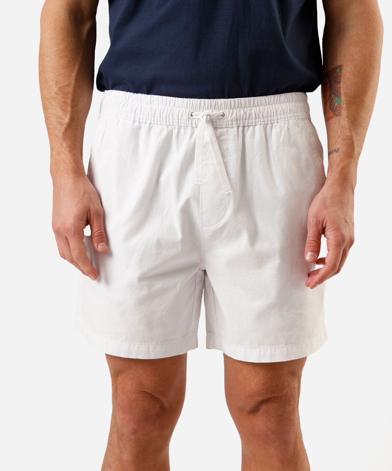 bermuda masculina de algodão com cordão branca