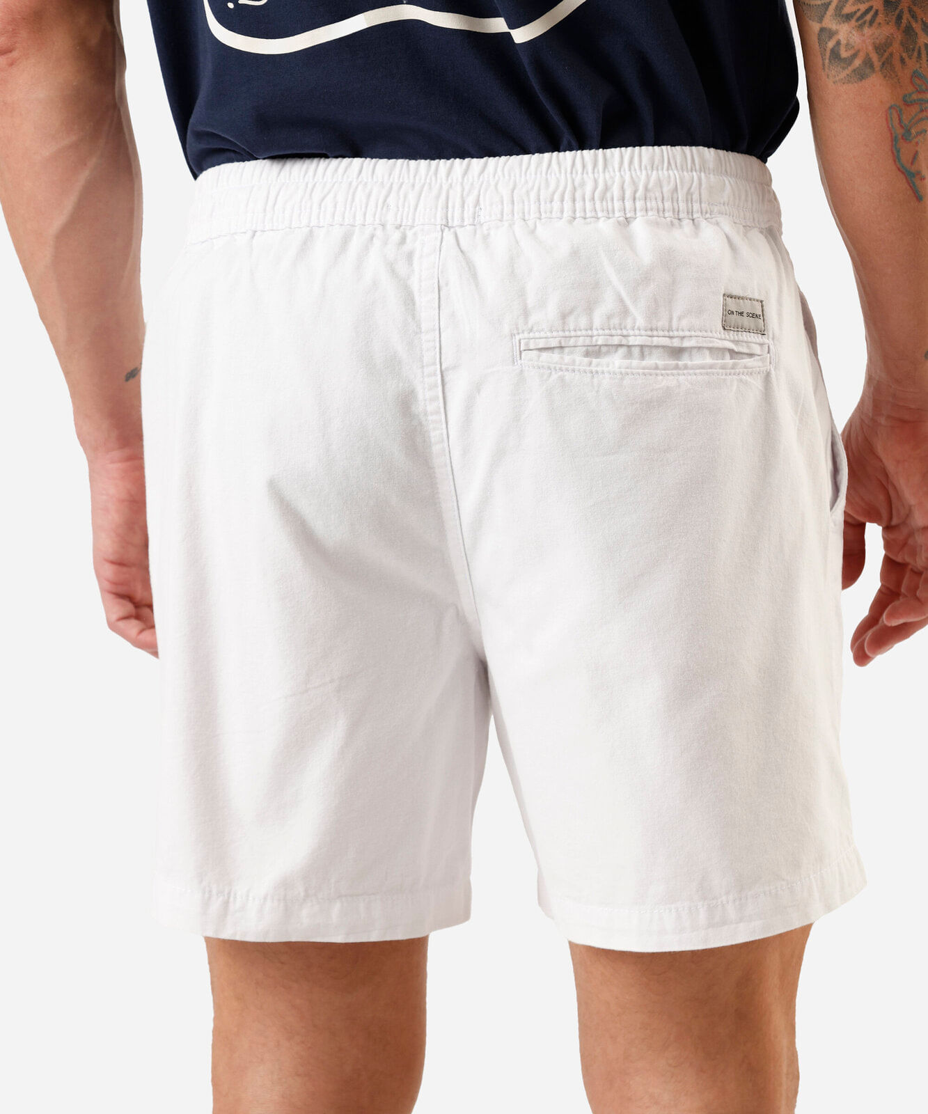 bermuda masculina de algodão com cordão branca