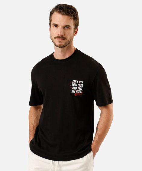 camiseta masculina com algodão manga curta bob marley preta