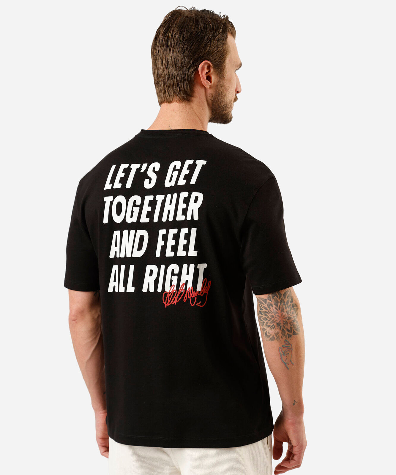 camiseta masculina com algodão manga curta bob marley preta