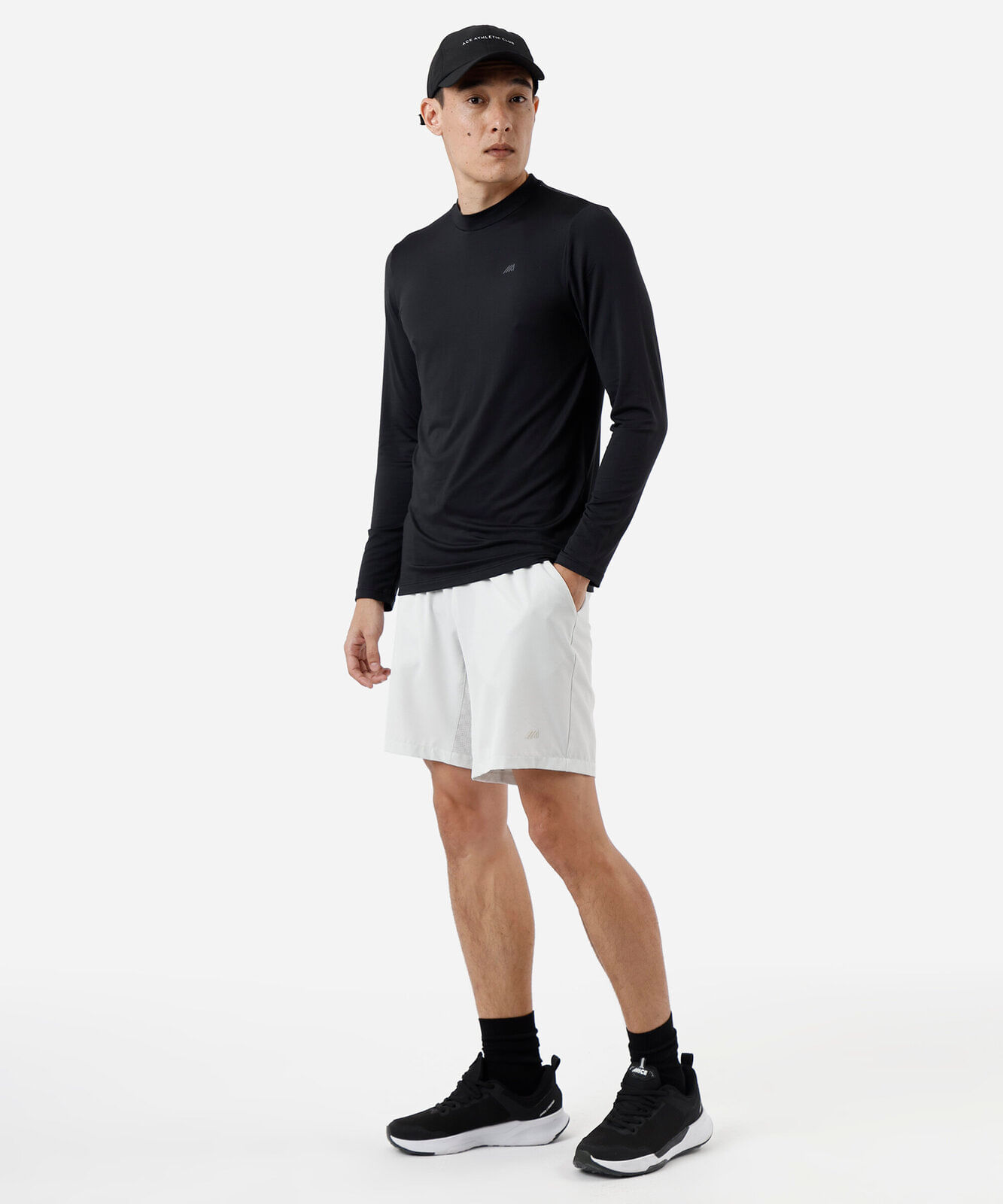 camiseta térmica esportiva masculina manga longa preta