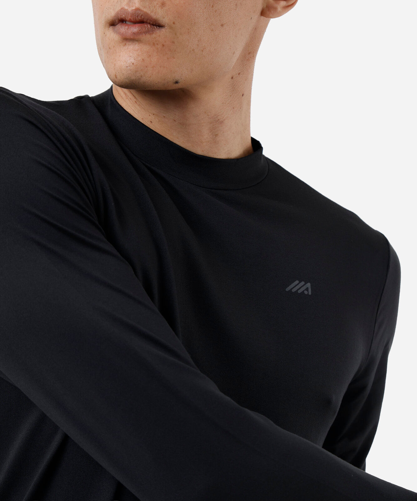 camiseta térmica esportiva masculina manga longa preta