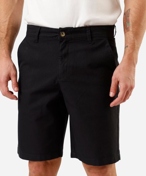 bermuda reta masculina de algodão texturizada - preto