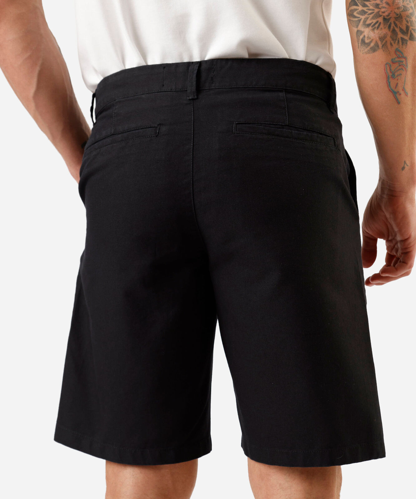 bermuda reta masculina de algodão texturizada - preto
