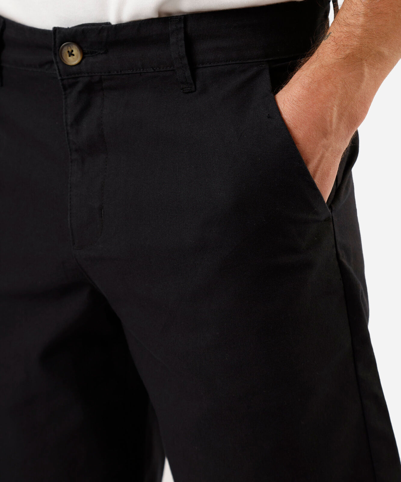 bermuda reta masculina de algodão texturizada - preto