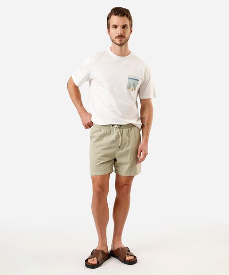 bermuda masculina de algodão com cordão verde