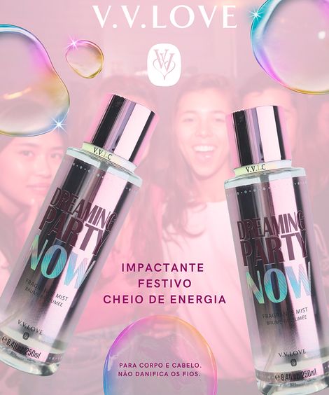 perfume feminino v v love dreaming now party body mist for woman 250ml