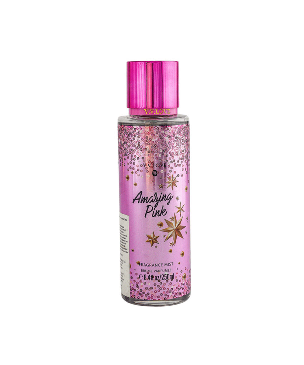 perfume feminino v v love amazing pink body mist for woman 250ml