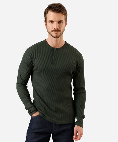 camiseta masculina canelada verde
