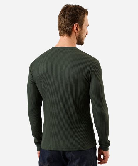 camiseta masculina canelada verde