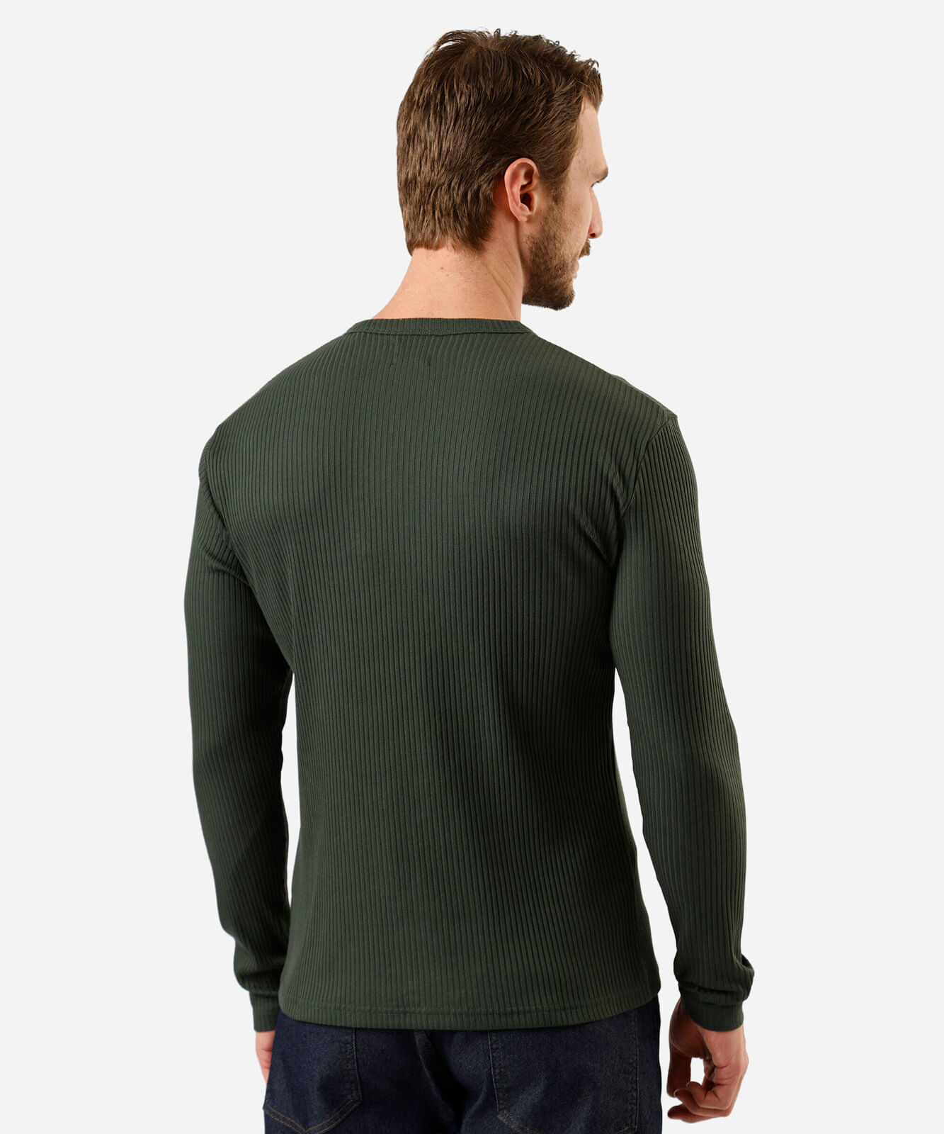 camiseta masculina canelada verde