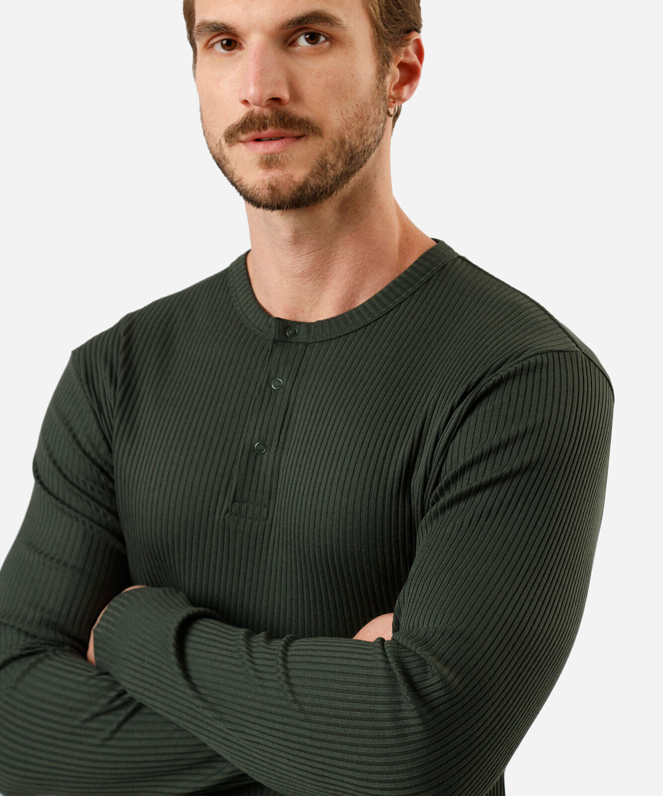 camiseta masculina canelada verde
