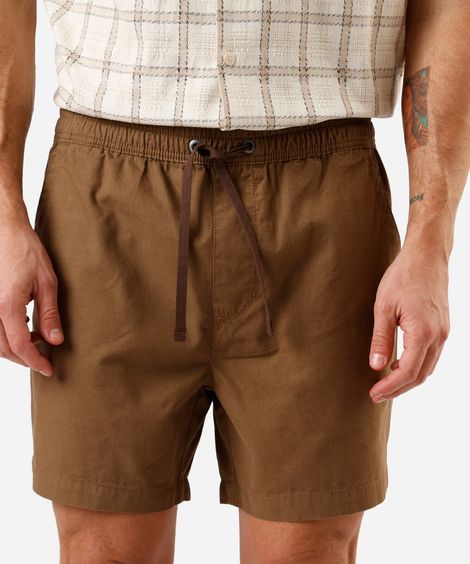 bermuda masculina de algodão com cordão marrom