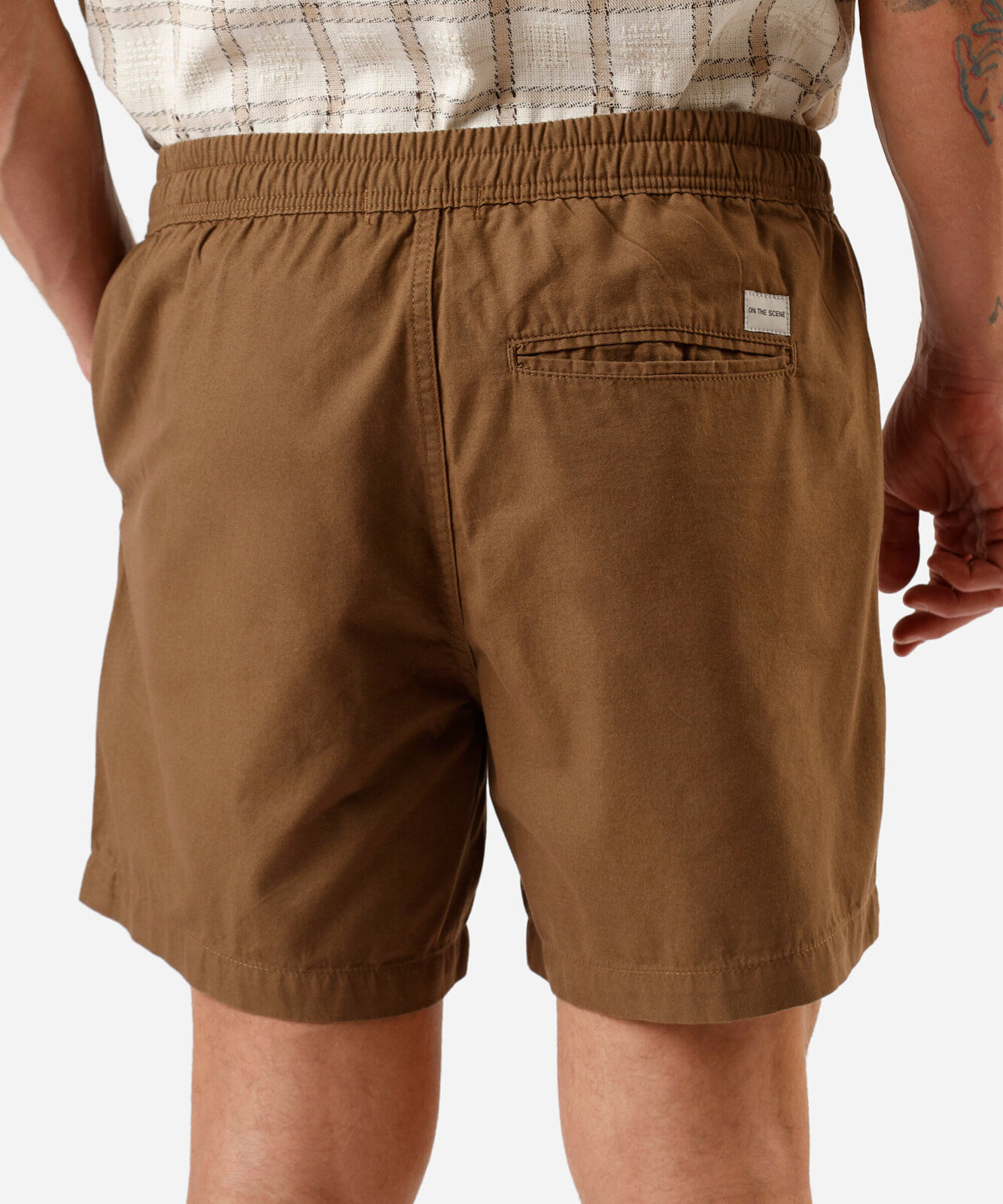 bermuda masculina de algodão com cordão marrom