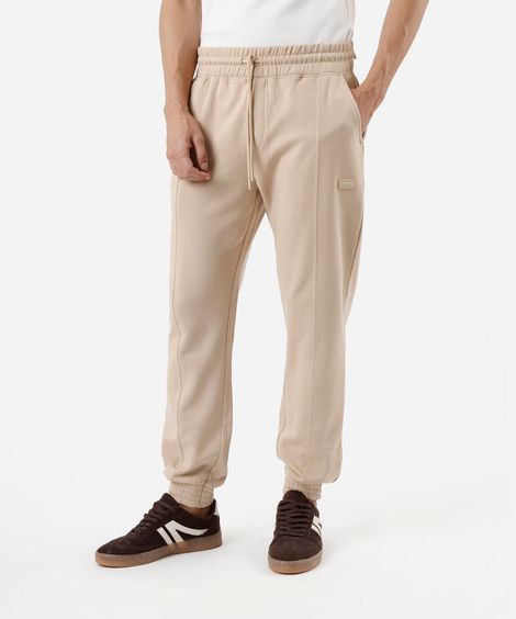 calça jogger masculina de moletom bege
