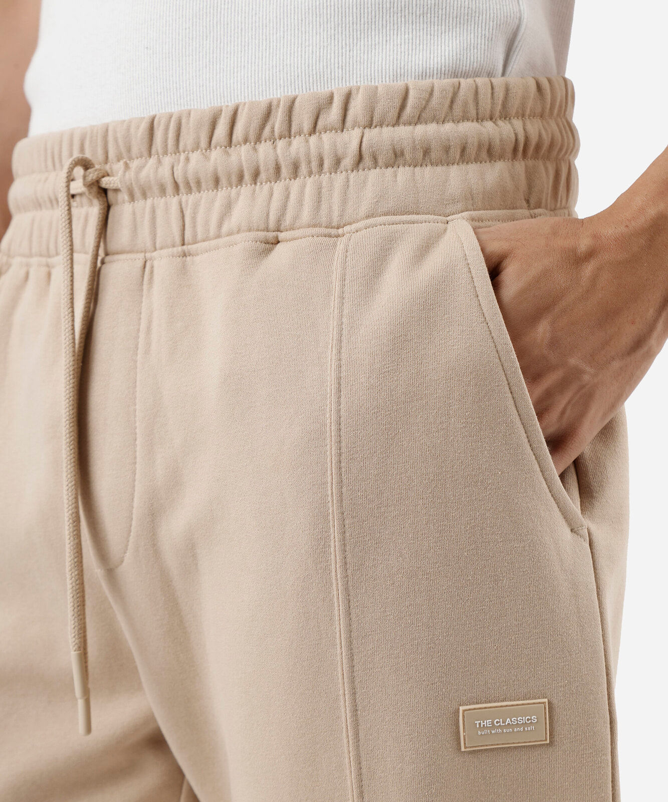 calça jogger masculina de moletom bege