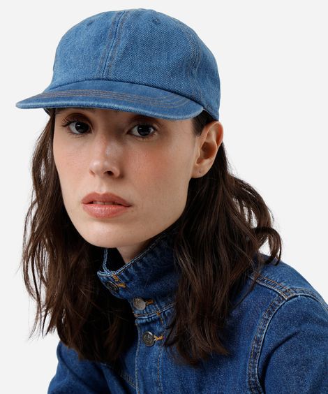 boné aba curva jeans estonado azul