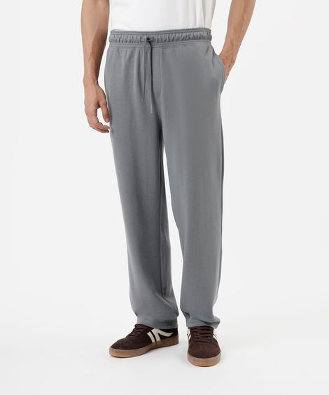 calça masculina de moletom cós elástico cinza