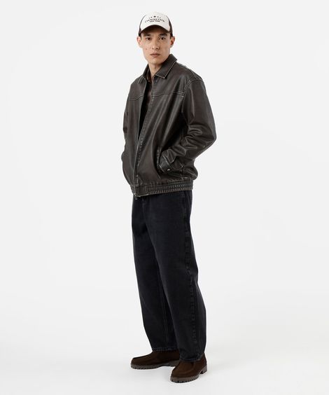 calça barrel masculina jeans preta