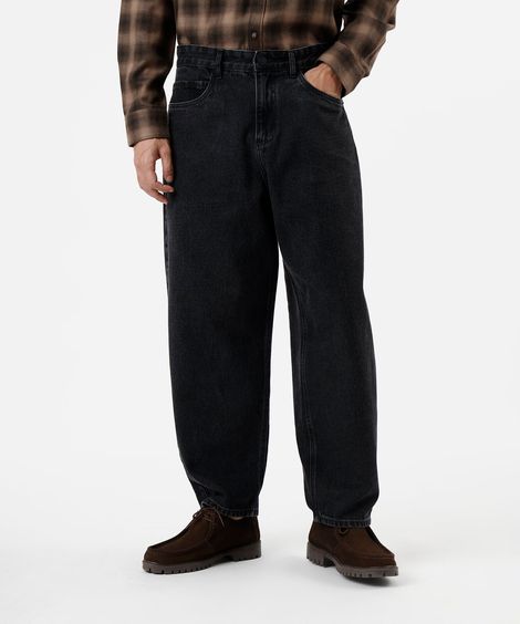 calça barrel masculina jeans preta