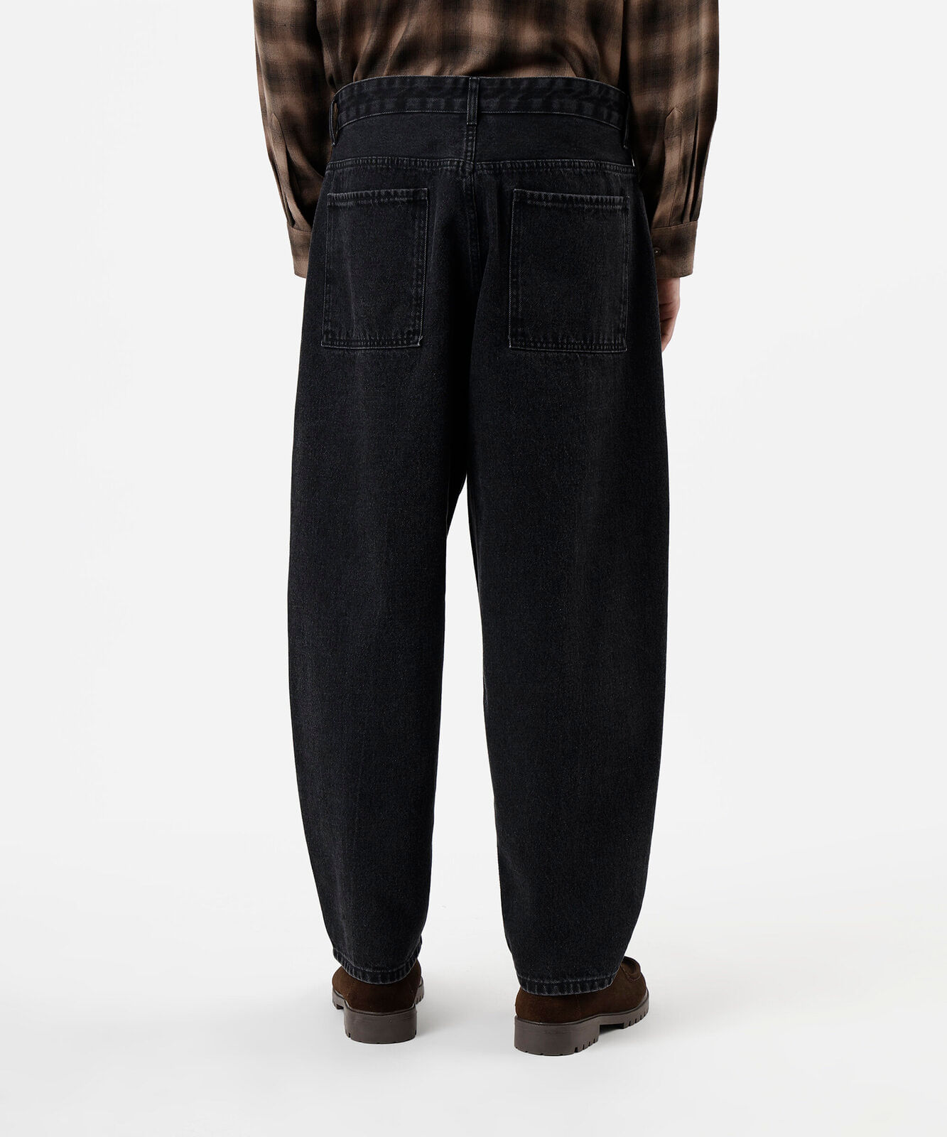 calça barrel masculina jeans preta