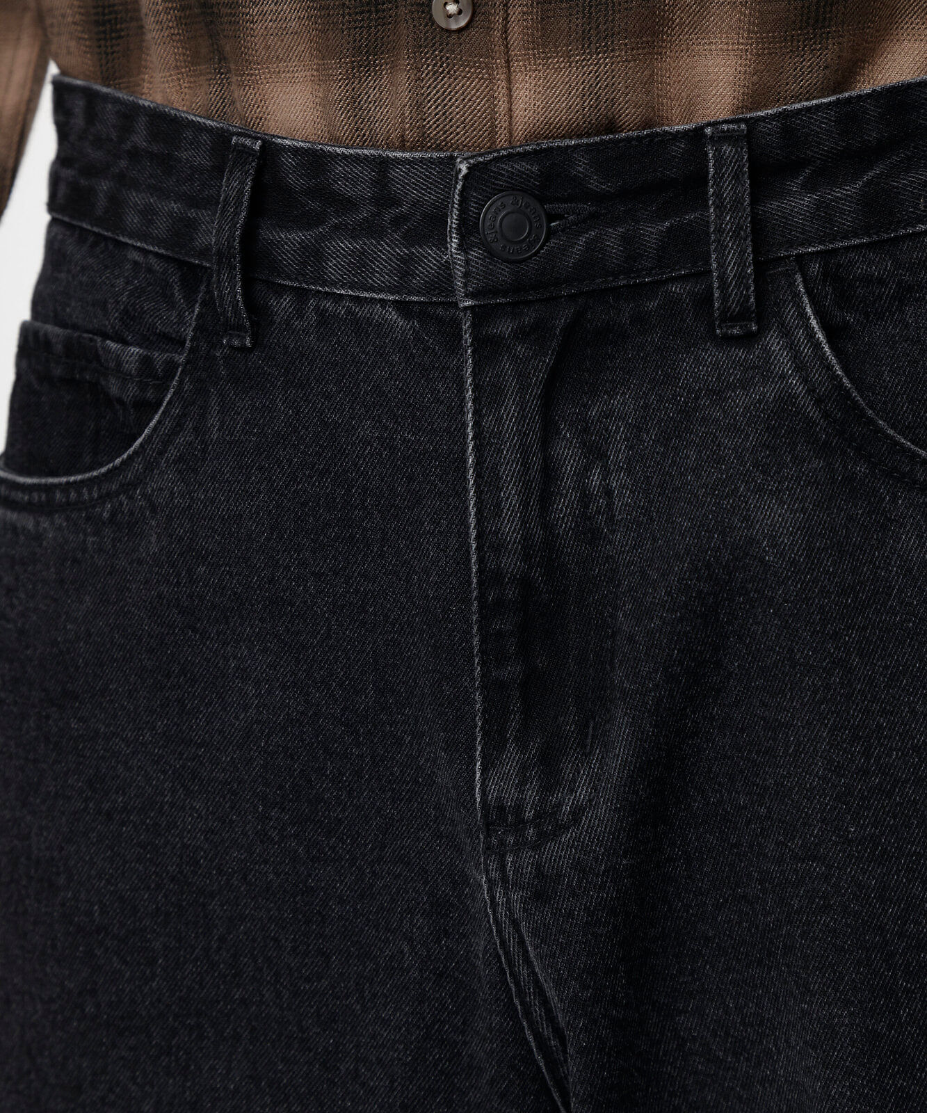 calça barrel masculina jeans preta