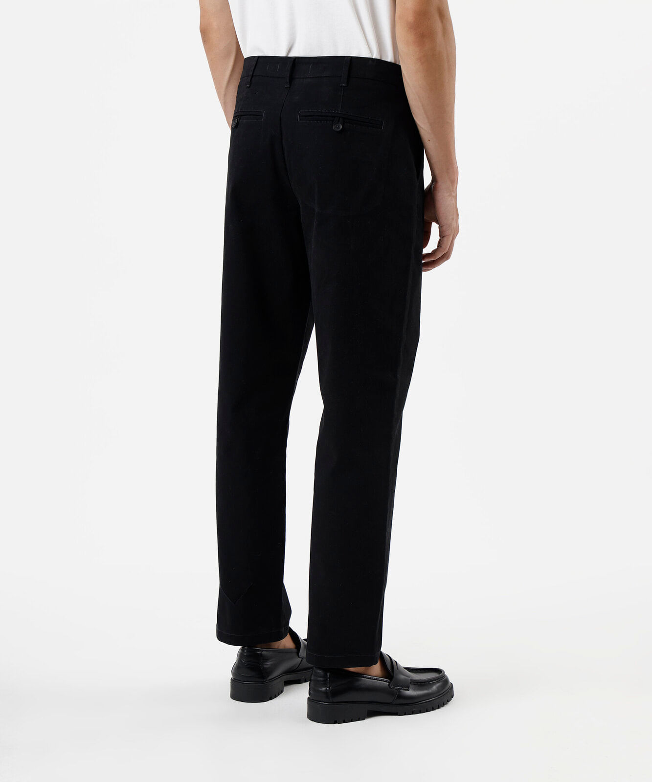 calça chino reta de sarja masculina preta