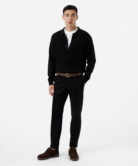 calça social slim de alfaiataria masculina preta
