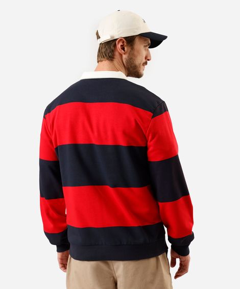 polo masculina de moletom peanuts snoopy manga longa listrada colorido