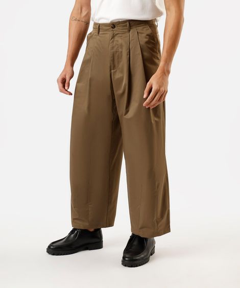 calça super baggy masculina com algodão e pregas marrom