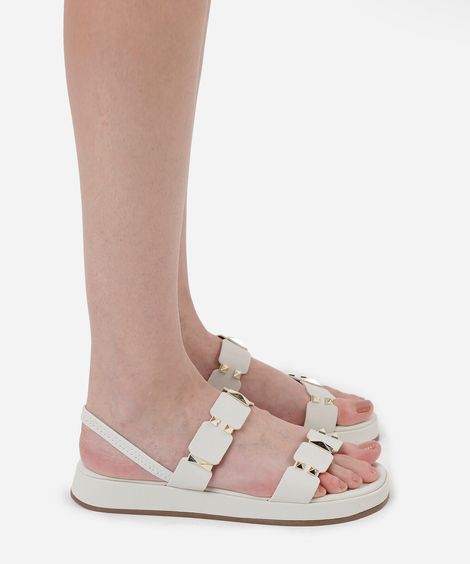 rasteirinha flatform com tachas off white