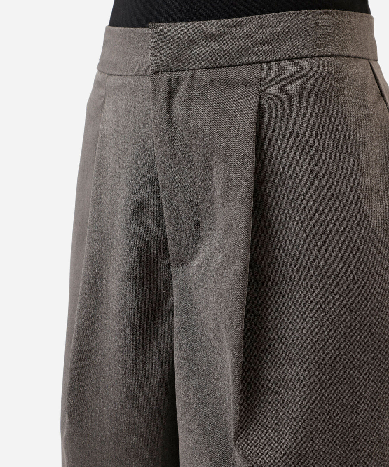 calça balloon feminina com pregas cintura alta cinza