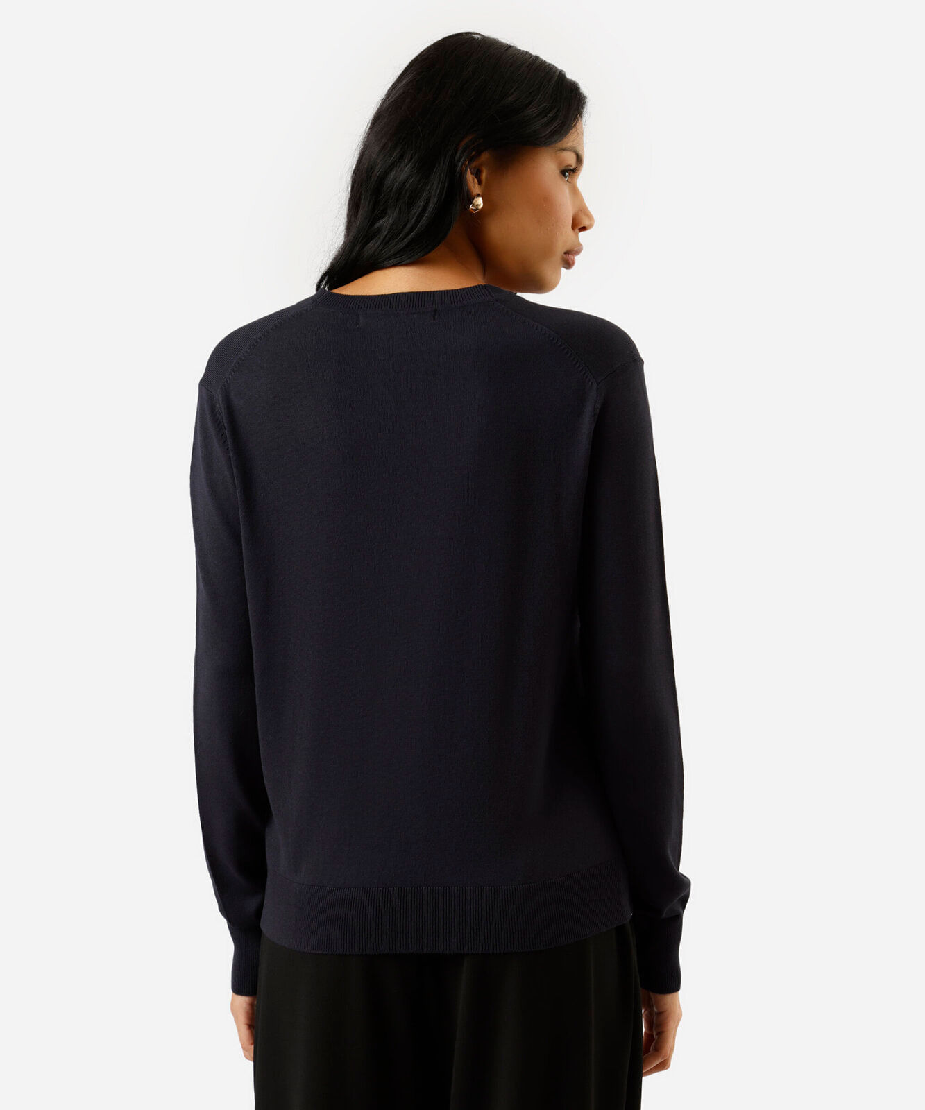 cardigan feminino de tricot decote v azul